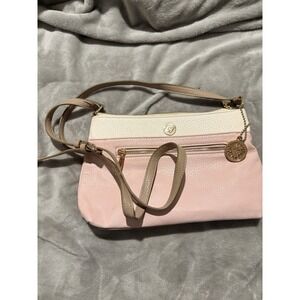 Anne Klein women's Crossbody bags In Light Pink Color White And Gold Details